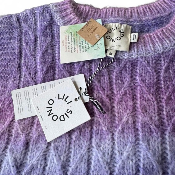 Lili Sidonio Purple Ombre Fuzzy Knit Sweater Vest NWT Size M Soft Cozy - Picture 3 of 6